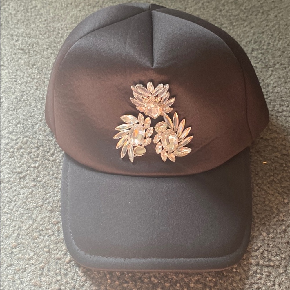 Lord & Taylor black baseball cap with bling